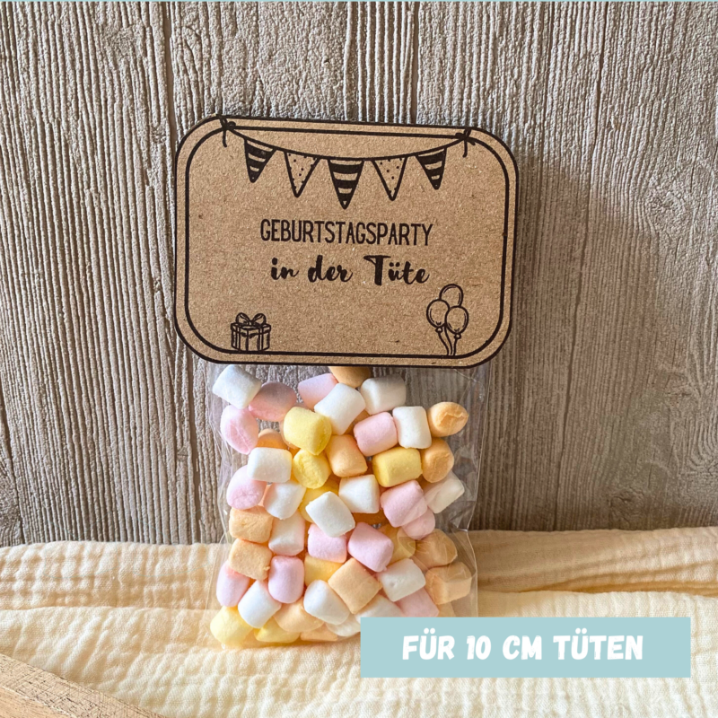 Geschenktüte Geburtstagsparty in der Tüte, Tütenklappe, Digitaler Download