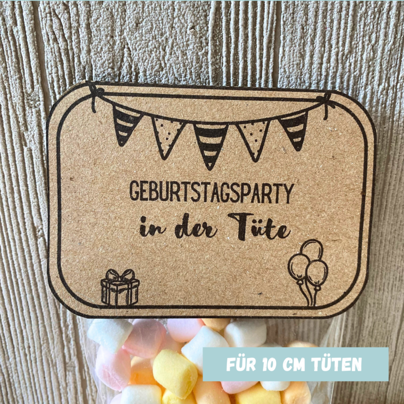 Geschenktüte Geburtstagsparty in der Tüte, Tütenklappe, Digitaler Download