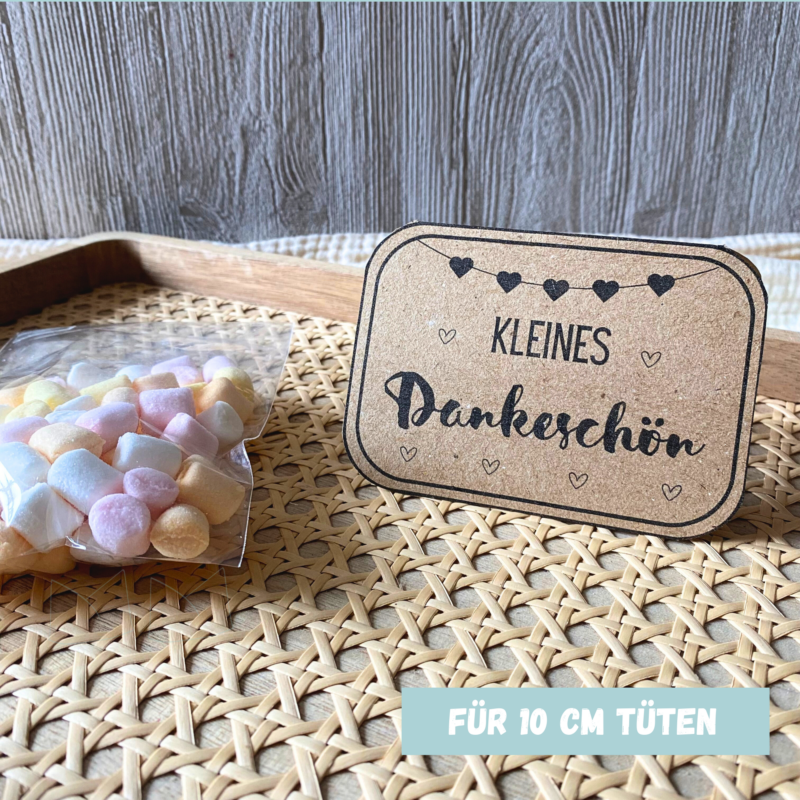 Geschenktüte Kleines Dankeschön, mit Herzen, Tütenklappe, Digitaler Download