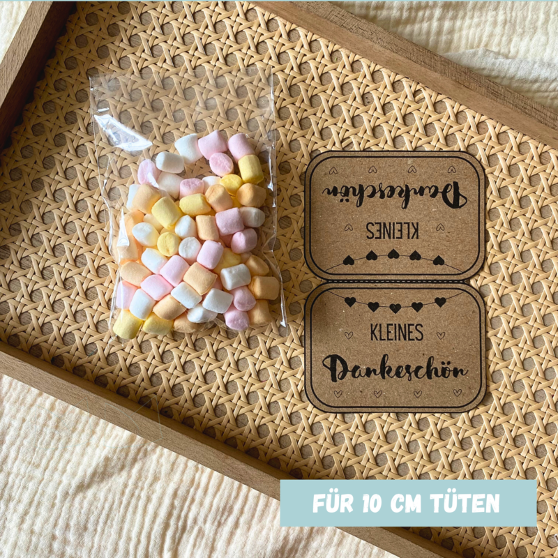 Geschenktüte Kleines Dankeschön, mit Herzen, Tütenklappe, Digitaler Download