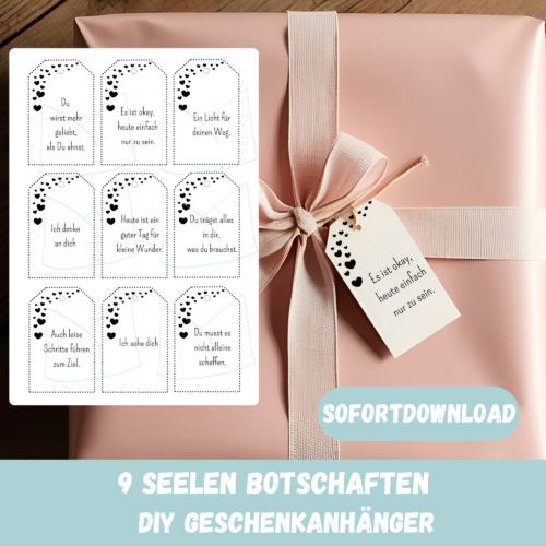 Geschenkanhänger für die Seele mit persönlichen Botschaften, Anhänger, Etiketten für Geschenke - PDF Download
