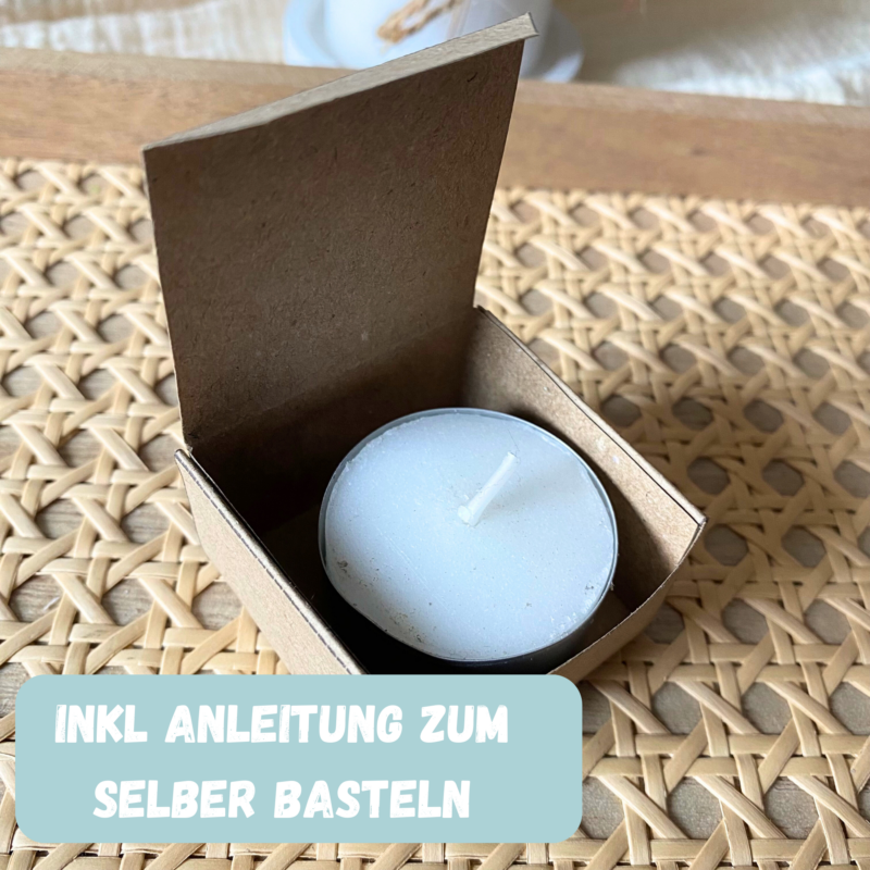 Geschenkkarton/ Verpackung für Teelichter Kleiner Herzensgruß - Bastelvorlage zum selber basteln - Download
