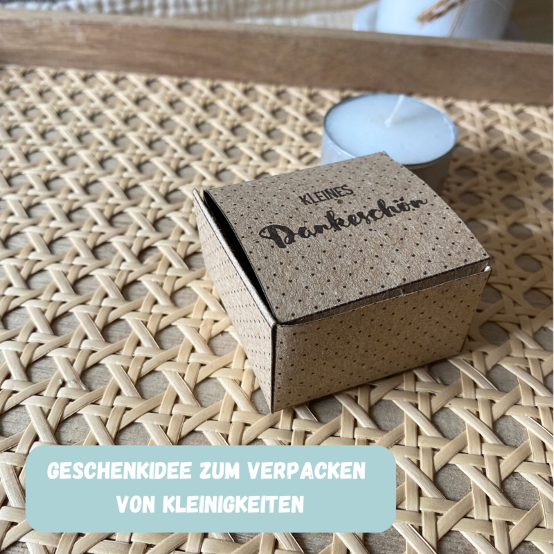Geschenkkarton/ Verpackung für Teelichter Kleines Dankeschön- Bastelvorlage zum selber basteln - Download