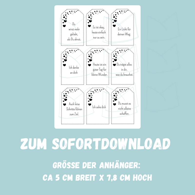 Geschenkanhänger für die Seele mit persönlichen Botschaften, Anhänger, Etiketten für Geschenke - PDF Download