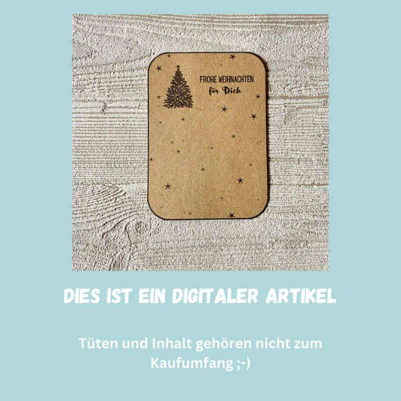 Druckvorlage weihnachtliche Geschenkkarte mit Tannenbaum - Frohe Weihnachten für Dich - Karte zum Bestücken - PDF