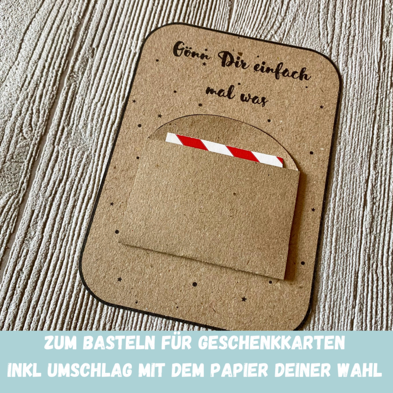 DIY Druckvorlage Geschenkkarte Gutschein, Geld - Gönn Dir einfach mal was - mit Umschlag, Karte zum Bestücken - PDF