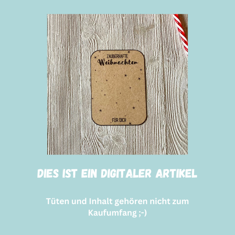 Druckvorlage Geschenkkarte - Zauberhafte Weihnachten für Dich- Karte zum Bestücken - PDF Download