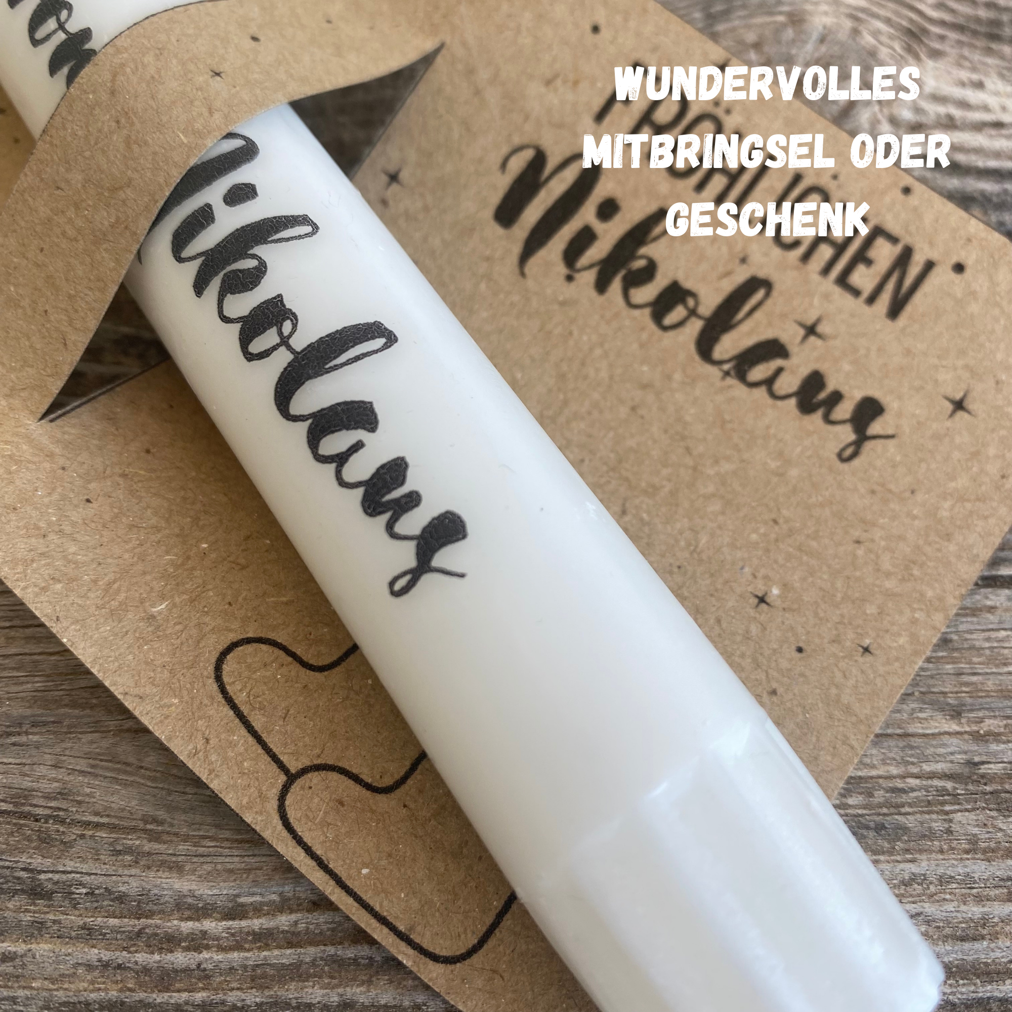 DIY Bastelvorlage Nikolaus - Kerzenverpackung für Stabkerzen & andere Kleinigkeiten - Download