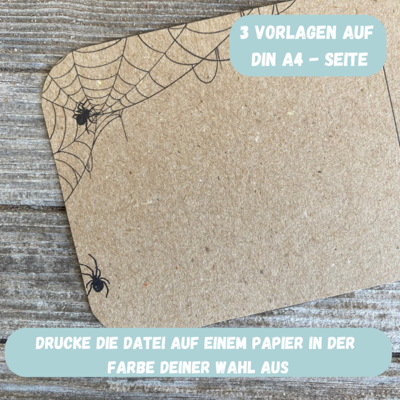 Halloween - Bastelvorlage- Kerzenverpackung für Stabkerzen & andere Kleinigkeiten mit Spinnen- Download