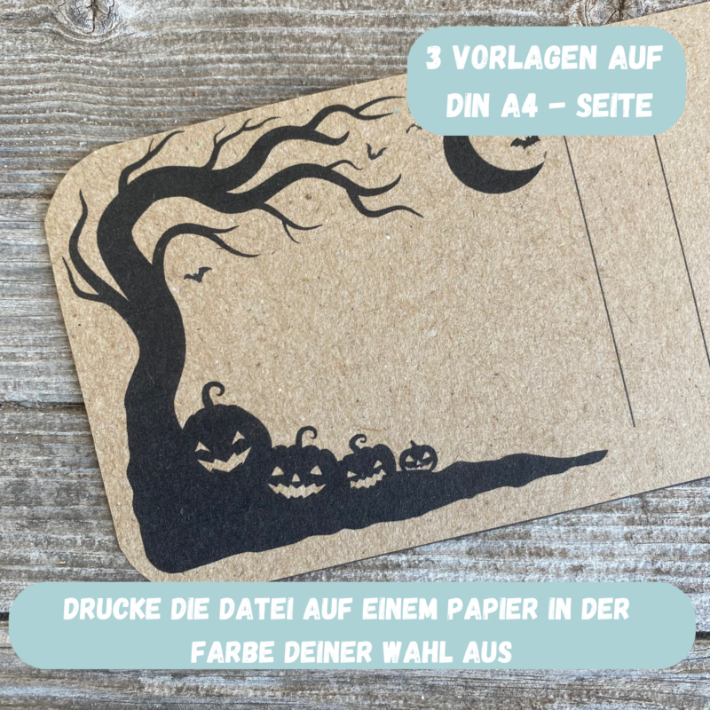 Happy Halloween - gruselige Kürbisse Bastelvorlage- Kerzenverpackung für Stabkerzen & andere Kleinigkeiten- Download
