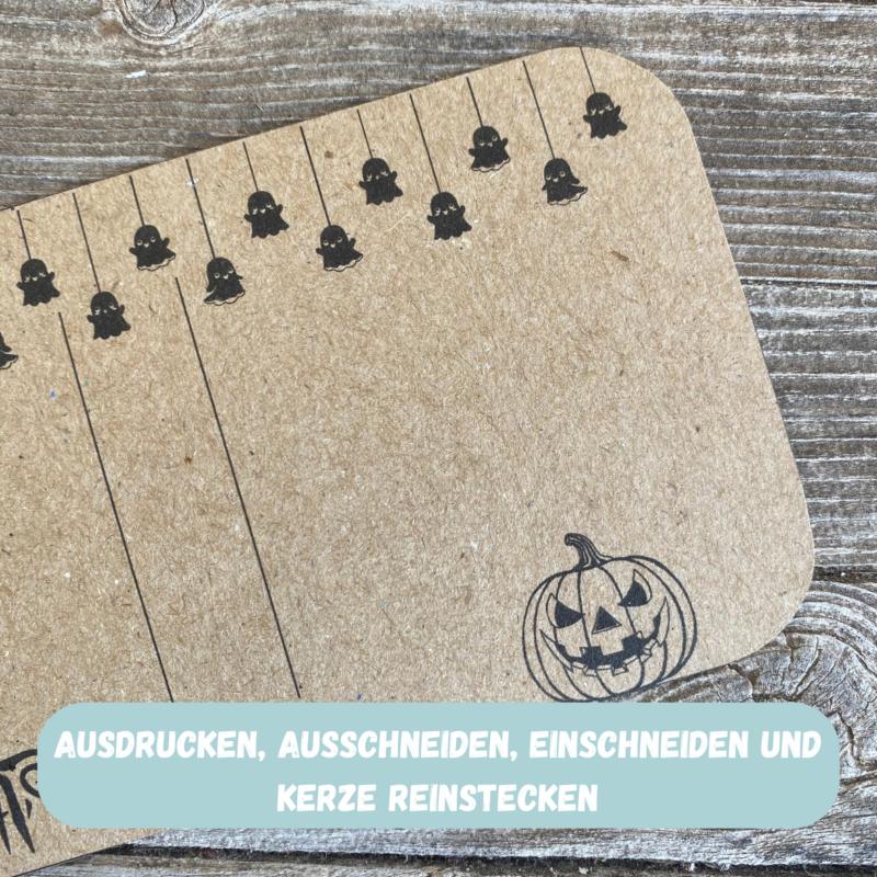 Halloween, Trick or Treat - Kerzenverpackung für Stabkerzen & andere Kleinigkeiten - Druckvorlage zum selber basteln - Download