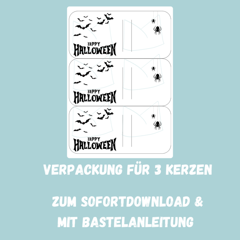 Happy Halloween - Fledermäuse DIY Bastelvorlage- Kerzenverpackung für Stabkerzen & andere Kleinigkeiten- Download