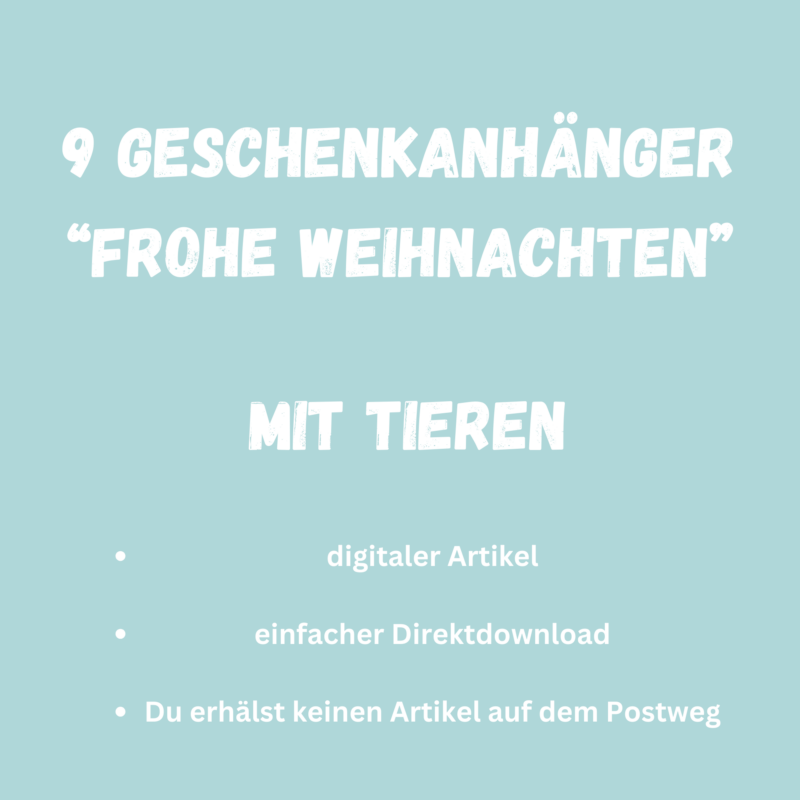 9 lustige Geschenkanhänger mit Tieren für Weihnachten zum Ausdrucken - PDF Download