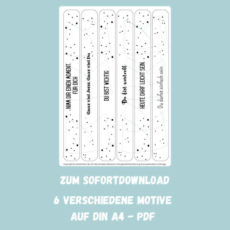 aPDF Bastelvorlage Banderolen - Achtsamkeit - für die Seele für achtsame Geschenke- Download