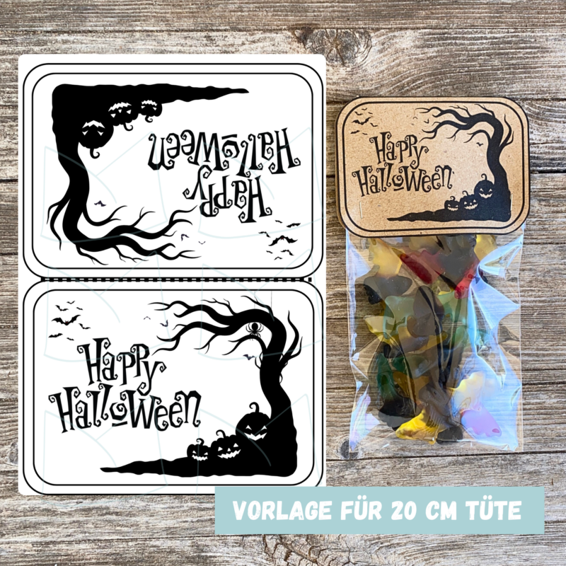 Tütenklappe Geschenktüte Happy Halloween, Tütenverpackung für befüllte Geschenktütchen, Digitaler Download