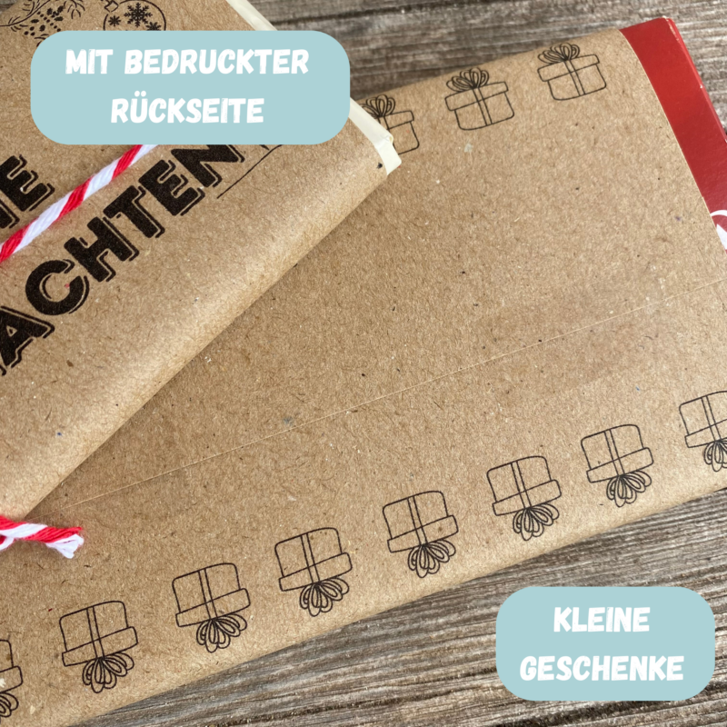 Frohe Weihnachten, Schokoladenbanderole, Verpackung für Schokolade 100 g & 200 g Tafeln - Digitaler Download - PDF