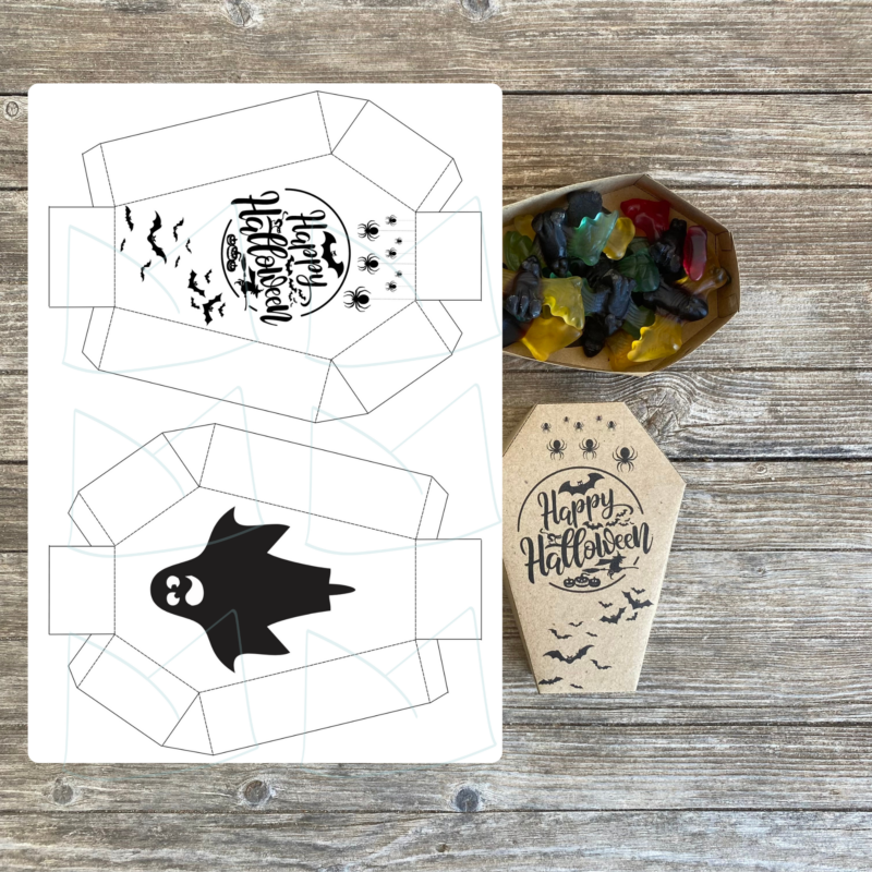 DIY Geschenkbox Sarg für Süssigkeiten an Halloween - zweisitig verwendbar Download