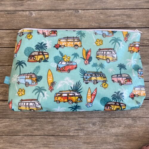 Wetbag, Schwimmtasche, Nasstasche für Strand oder Schwimmbad, Surfen, Bulli, Vanlife türkis