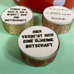 Geschenkset Me-Time: Alles im Arsch Tasche, 3 x Teelicht mit Botschaft "Let the shit go!
