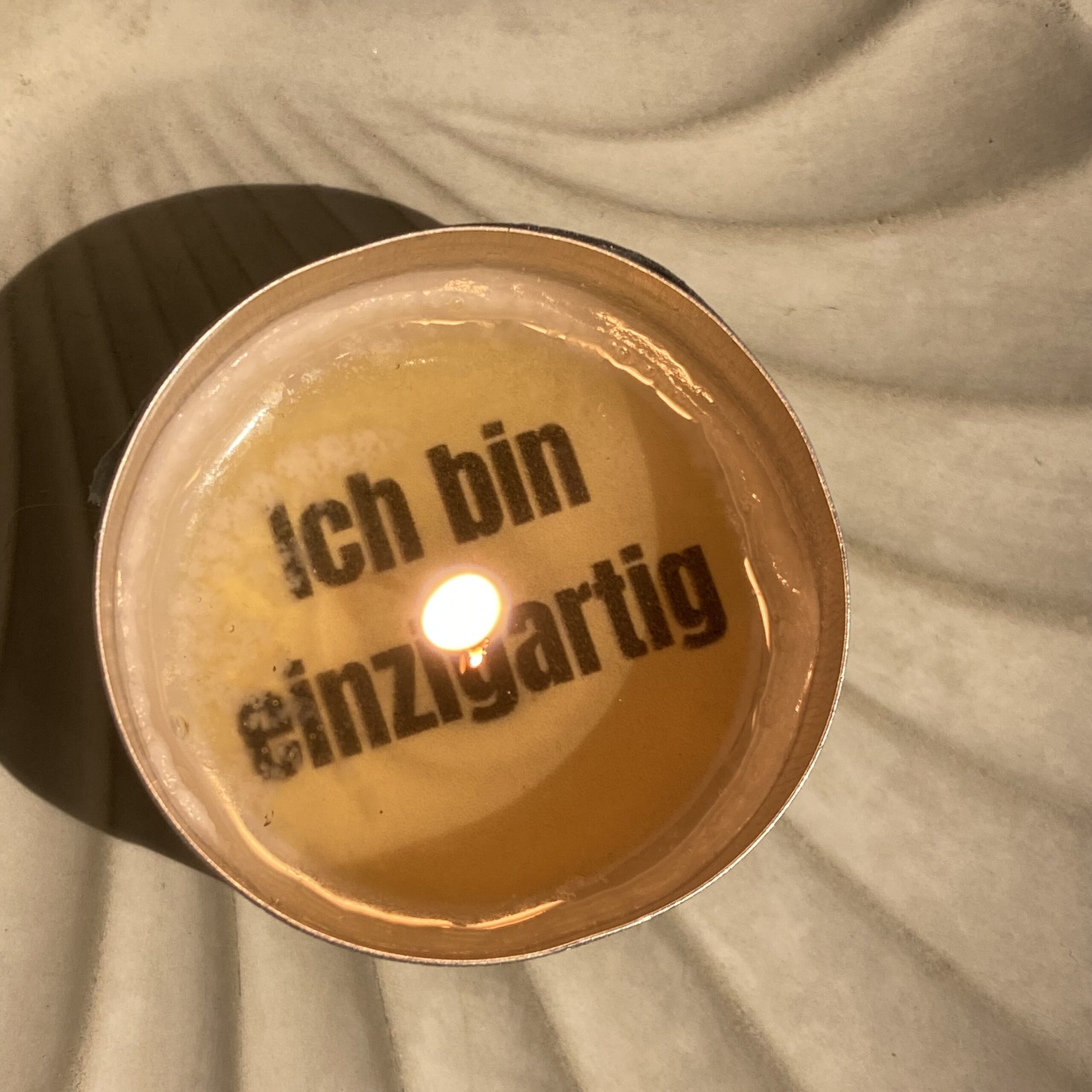 Ich bin einzigartig Teelicht mit Botschaft