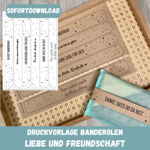 PDF Bastelvorlage Banderolen - Liebe und Freundschaft - Download
