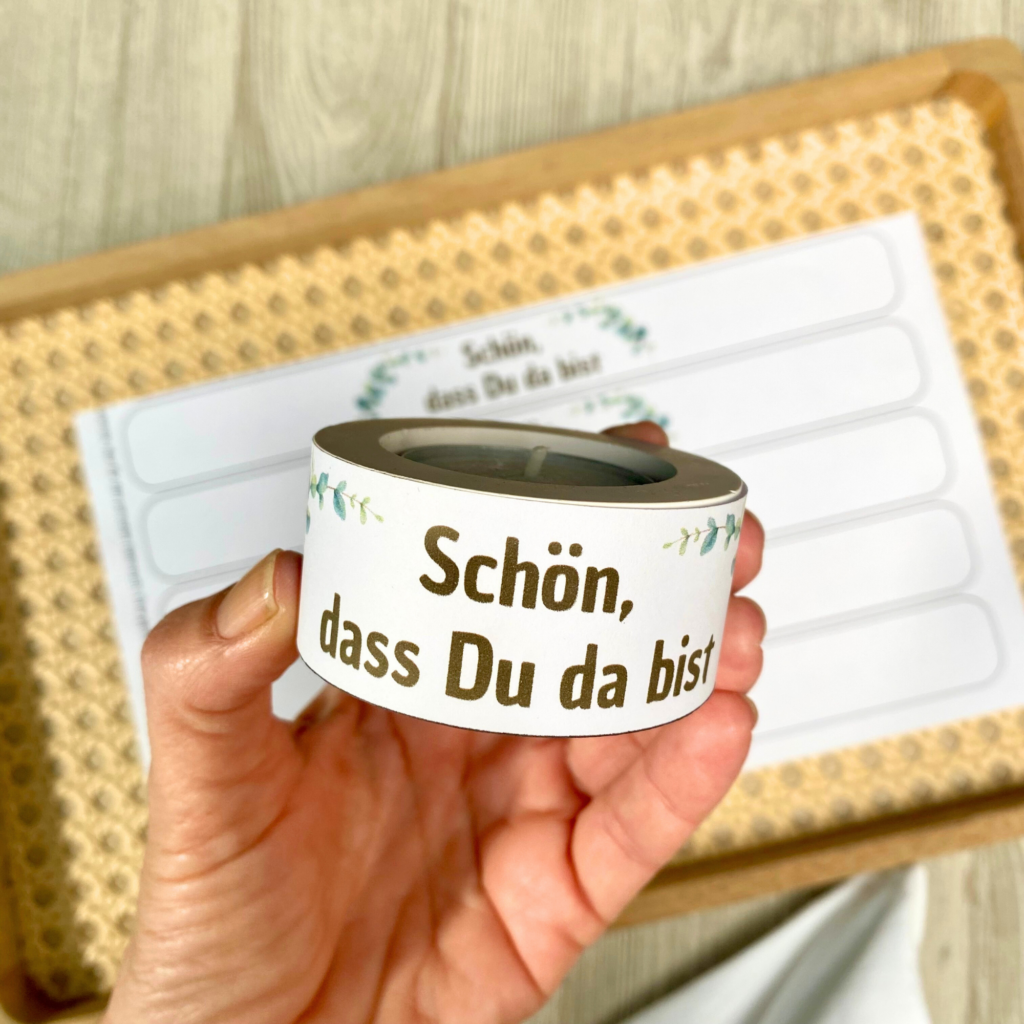 PDF Bastelvorlage Banderolen - Schön, dass Du da bist - Kommunion, Hochzeit, Firmung- Download