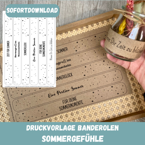 PDF Bastelvorlage Banderolen - Sommer/ Sommergefühle - Download