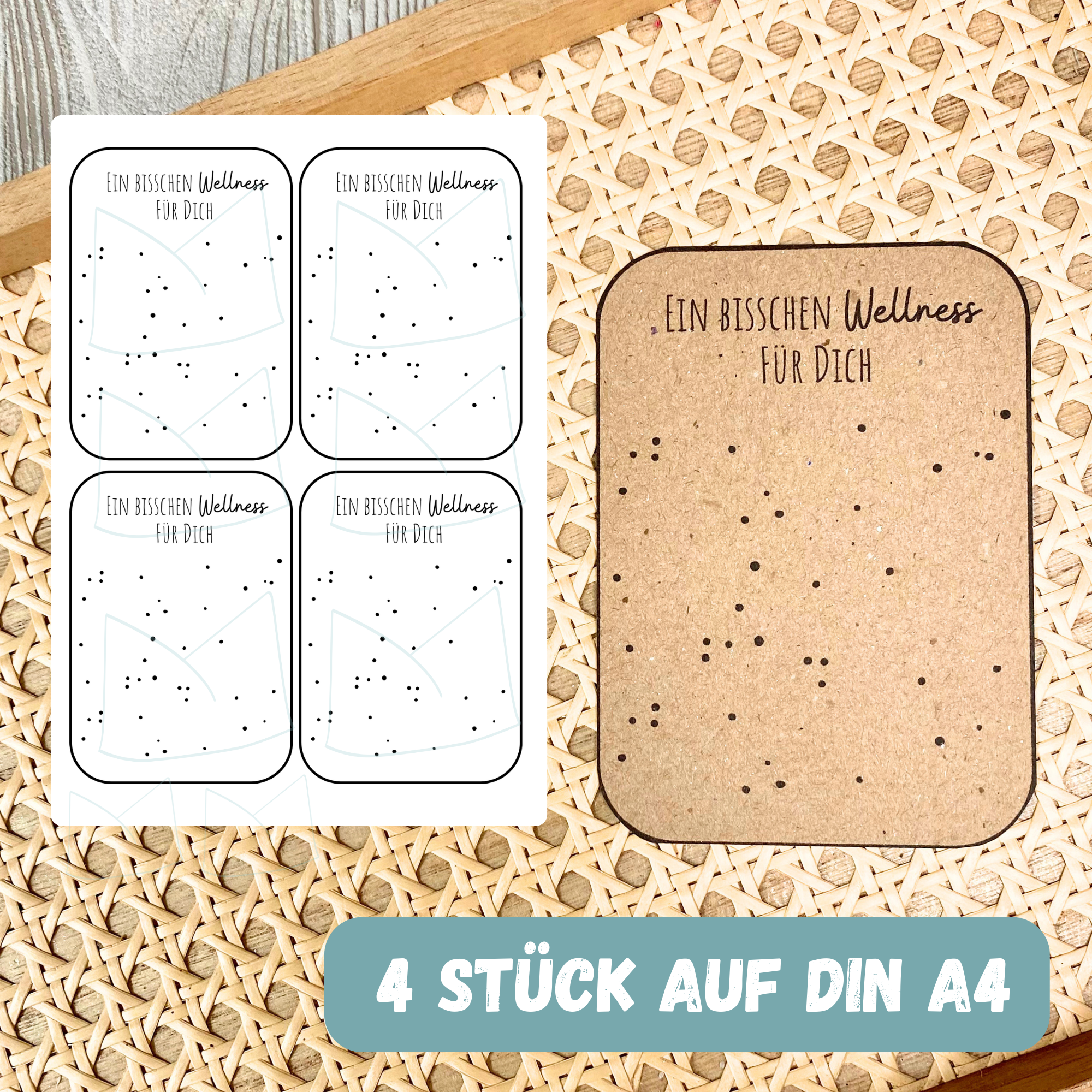 Bastelvorlage Geschenkkarte - Ein bisschen Wellness für Dich - Karte zum Bestücken - PDF Download