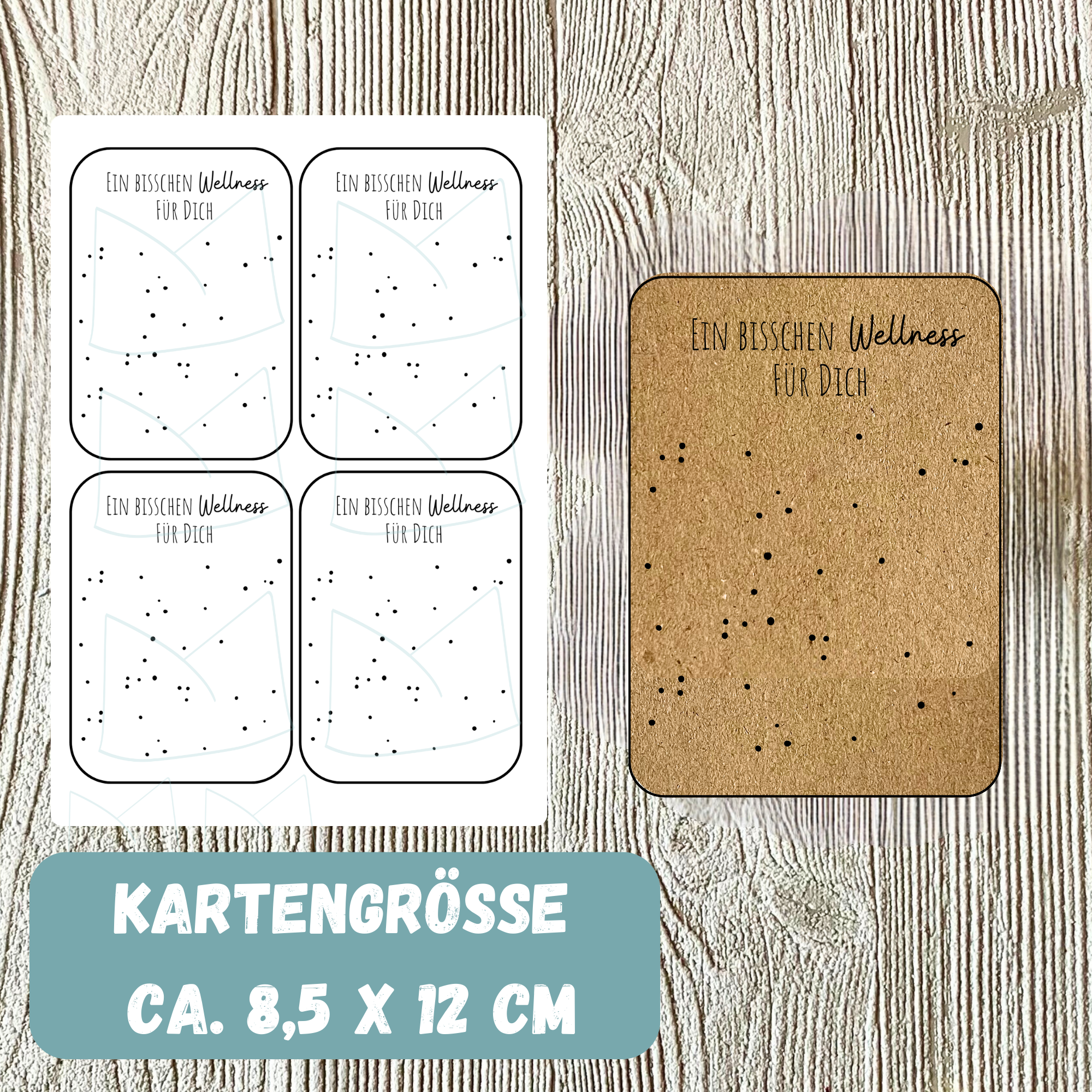 Bastelvorlage Geschenkkarte - Ein bisschen Wellness für Dich - Karte zum Bestücken - PDF Download