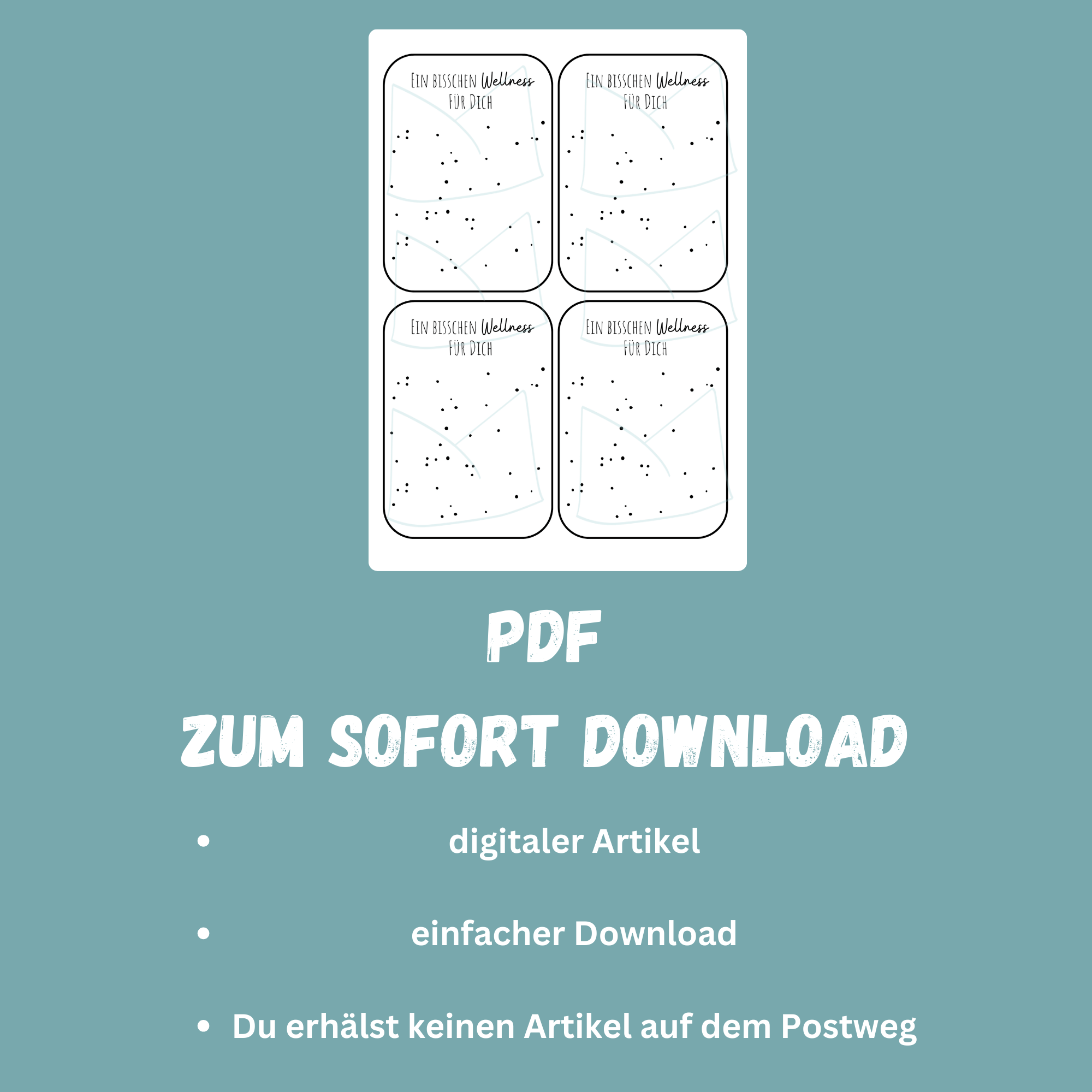 Bastelvorlage Geschenkkarte - Ein bisschen Wellness für Dich - Karte zum Bestücken - PDF Download