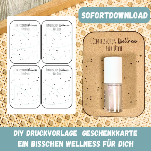 Bastelvorlage Geschenkkarte - Ein bisschen Wellness für Dich - Karte zum Bestücken - PDF Download
