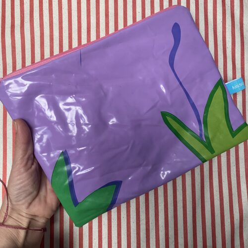 Tasche für Tablet, Bücher, Kosmetik aus recyceltem Schwimmtier, Pflanze, Upcycling, wasserabweisend mit Reissverschluss