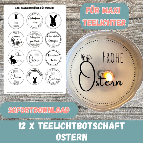 aTeelichtbotschaft für MAXI Teelichter - Ostern - Digitaler Download