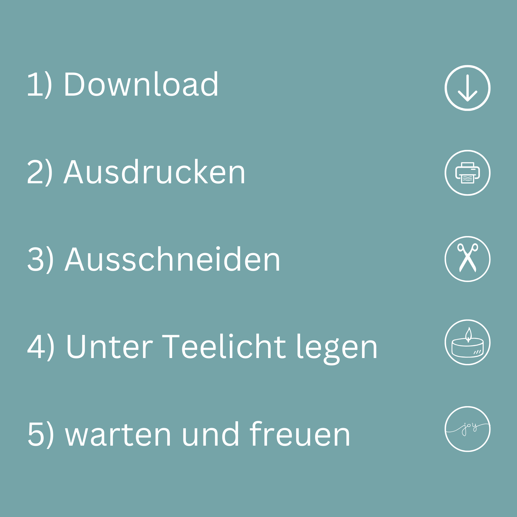 Teelichtbotschaft für MAXI Teelichter - Ruhrgebiet, Ruhrpott - Digitaler Download