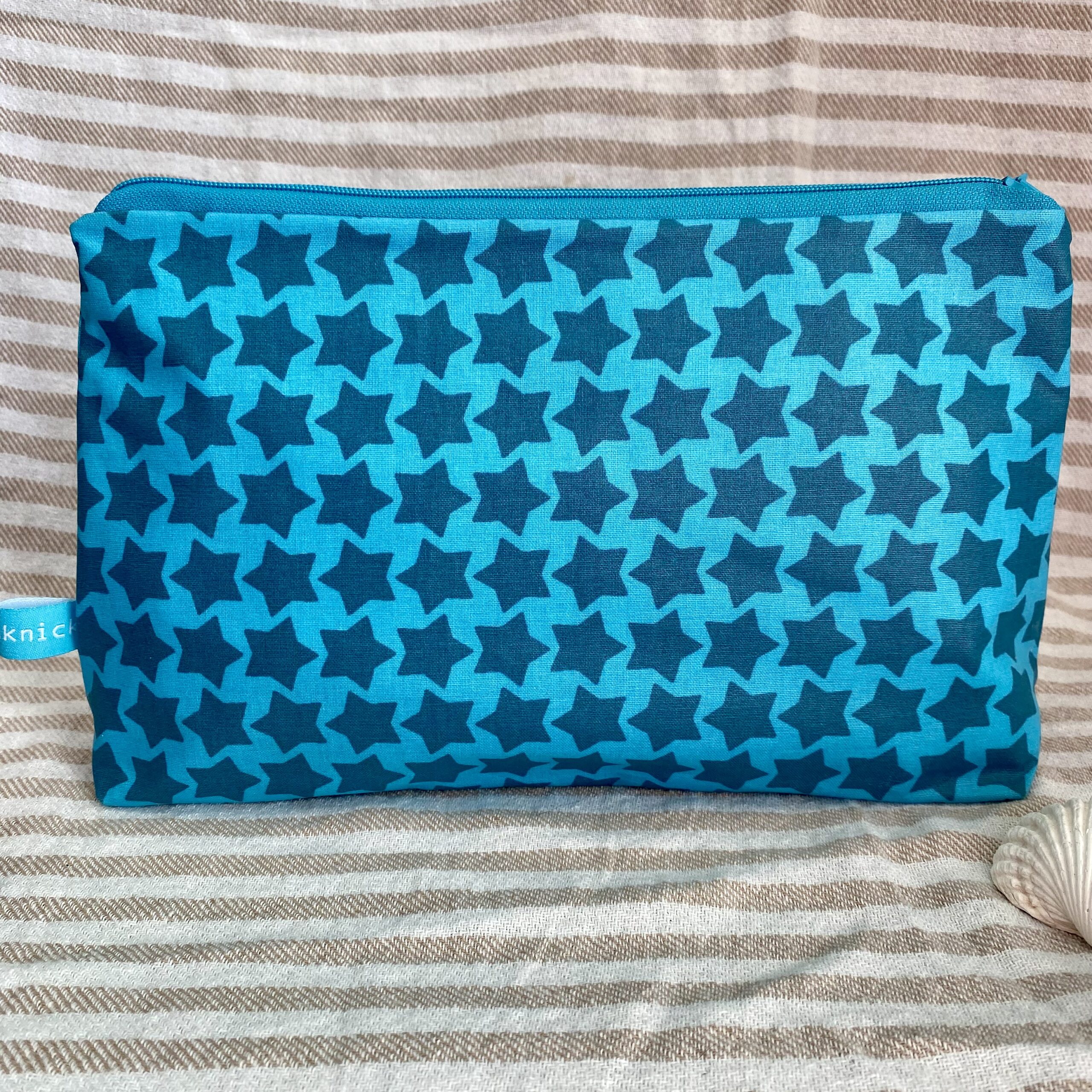 Wetbag, Schwimmtasche, Nasstasche für Strand oder Schwimmbad mit Sternen in türkis