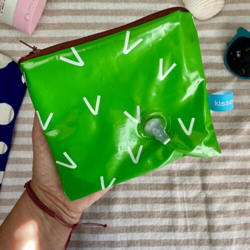 Upcycling Geldbeutel aus aufblasbarem Kaktus mit aufblasventil, wasserabweisend mit Reissverschluss