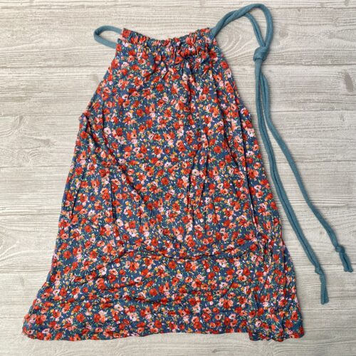 sommerliches Trägerkleid aus Viskosejersey mit Blumen zum Mitwachsen - 1-2 Jahre - Kleid/ Tunika/ Shirt