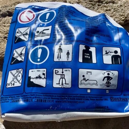Upcycling Wetbag für Badekleidung, Sonnencreme, aus aufblasbarem Schwimmspielzeug, wasserabweisend