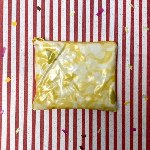 Upcycling Mini Mäppchen aus Luftmatratze, aufblasbares Eis, Sorte: Zitrone, wasserabweisend