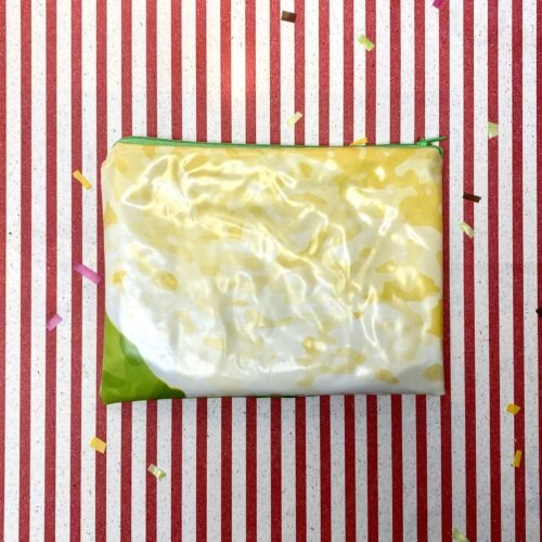 Upcycling Mäppchen aus Luftmatratze, aufblasbares Eis, Sorte: Zitrone/ Apfel, wasserabweisend