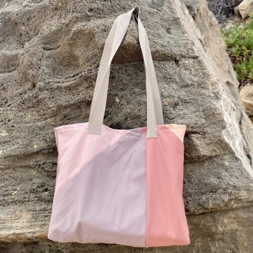 Strandtasche/ Shopping Bag "Monte Clérigo" aus recyceltem Sonnenschirm; leichte, wasserabweisende Upcycling Tasche für Strand, Einkauf & Urlaub