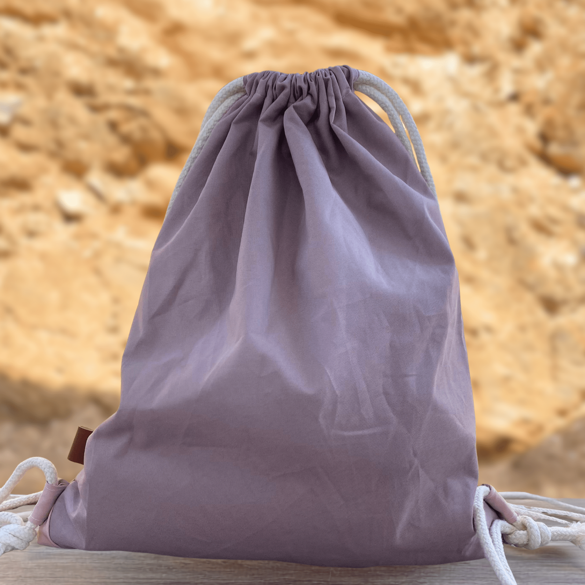 Rucksack/ Turnbeutel/ Kordelzugbeutel "Monte Clérigo" aus recyceltem Sonnenschirm; leichter, wasserabweisender Upcycling Beutel