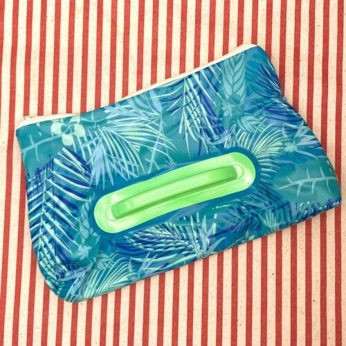Upcycling Tasche aus Schwimmring mit Pflanzen; mit Griff