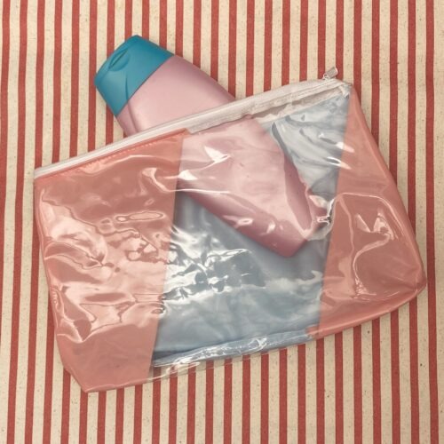 Upcycling Kosmetiktasche/ Wetbag aus Schwimmring, transparent, wasserabweisend